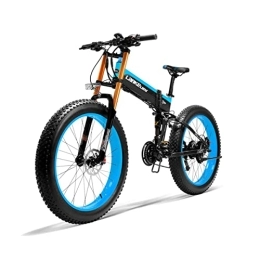 Matumori Vélos électriques ANKELEISI 48V 17.5Ah T750 Plus Grande Fourche VTT Électrique Fat Tire (Bleu)