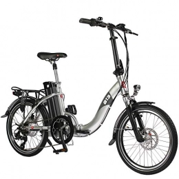 AsVIVA vélo AsVIVA E-Bike vélo intermodal électrique B13 avec Batterie Samsung 36V 15, 6Ah | Vélo Pliant 20" avec dérailleur Shimano 7 Vitesses, Moteur arrière Bafang, Frein à Disque, Vélo électrique Argent