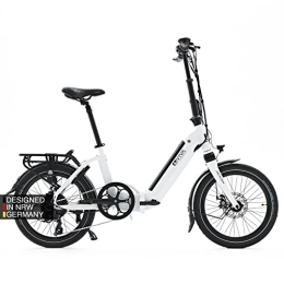 AsVIVA  AsVIVA vélo intermodal électrique B13 avec batterie Samsung 36V 15, 6Ah | Vélo pliant 20" avec dérailleur Shimano 7 vitesses, moteur arrière Bafang, frein à disque, Vélo électrique blanc
