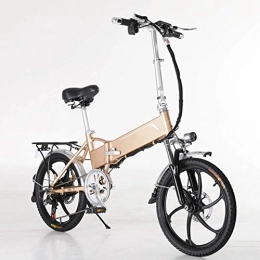 AYHa Vélos électriques AYHa Adultes pliant vélo électrique, moteur 350W avec système anti-vol 20 « » Commute vélo électrique caché batterie amovible 7 vitesses à double Freins à disque unisexe, Or, 10AH