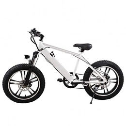 AYHa Vélos électriques AYHa Vélo électrique de montagne pour adultes, moteur 250W 20 pouces 4.0 pneu large motoneige batterie amovible double freins à disque urbain banlieusard e-bike unisexe, blanc