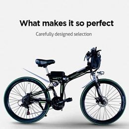 AYHa vélo AYHa Électrique pliant VTT, 350W / 500W 8-15Ah 26 pouces portable Frein à disque vélo Mode urbain électrique Convient pour Hommes Femmes Ville Trajets, Noir, 36V15AH350W