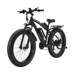 BAKEAGEL Vélos électriques BAKEAGEL Vélo de Montagne Électrique 26 Pouces Fat Tire Vélo Électrique avec Moteur sans Balai Haute Vitesse, avec 48V 17Ah Batterie Lithium-ION Amovible et Porte-Bagages Arrière