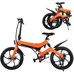 BESPORTBLE Vélo Électrique Pliable en Alliage D' Aluminium Vélo avec Réglable Pas De Vélo (Orange)