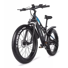 BiiKoon vélo BiiKoon Vélo de Neige Électrique 26" avec Batterie Au Lithium Amovible 48 V 17 Ah, Vélo Électrique avec Manette de Vitesse 7 Vitesses for Adultes. (Color : Black)
