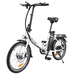 BIKFUN Vélos électriques BIKFUN Vélo Électrique Pliable de Ville 20 Pouces E-Bike avec 36V / 10AH Batterie Amovible | Moteur 250W | Vitesse de Pointe 25 km / h | Vélo de Banlieue à Pas Bas Homologués(Blanc)