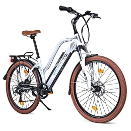 Bluewheel Electromobility Vélos électriques BLUEWHEEL 26" innovant e-Bike Femmes |Marque qualité Allemande |Conformité UE |Vélo de Ville, Moteur moyeu |Shimano 7 Vitesses, 25 km / h Vitesse Max, autonomie 150 km, appli |Vélo électrique BXB85