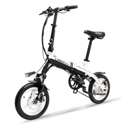 BMXzz Vélo électrique Pliable, 14" Vélo de Ville léger 36V 8.7Ah Amovible Batterie au Lithium Vitesse maximale 20 km/h et Cadre en Alliage D'aluminium 6061,Noir
