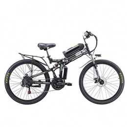 BMXzz Vélos électriques BMXzz Vélo électrique Pliable, 26'' Vélo de Montagne électrique 350W Amovible Batterie Lithium-ION 48V 8Ah 21 Vitesses Commute Ebike, Noir, Spoke Wheel