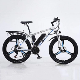 BWJL vélo BWJL Batterie Lithium Montagne vélo-électrique alimenté vélo Alliage Aide Aluminium eBikes Vélos Tout Terrain, 26 « 36V 350W 13Ah Batterie Lithium-ION Amovible pour Ebike Mountain Men, Blanc Bleu