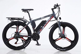 BWJL vélo BWJL des vélos électriques pour Les Adultes, vélos en Alliage de magnésium eBikes Tout Terrain, 26 « 36V 350W 13Ah Batterie Lithium-ION Amovible Ebike Mountain Men, Rouge, 13Ah80Km