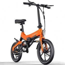 BXZ vélo BXZ Vlo lectrique pliant vlo lectrique 16 pouces roue cadre en alliage de magnsium avec batterie au lithium-ion amovible 36V vlos de scooter lectrique lger portable pour adulte, Orange