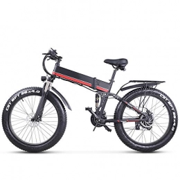 CARACHOME Vélo électrique Adulte, vélo de Plage électrique Pliable 1000W, vélo de Montagne 48V Neige e-Bike 26 Pouces avec Batterie,Rouge