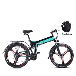 CARACHOME Vélos électriques CARACHOME Vélo électrique Adulte, vélo électrique Homme et Femme avec Batterie de Sac supplémentaire et écran LCD, autonomie 35-40Km | 350 W * 48 V * 10, 4 Ah, Bleu