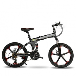 CEALEONE Bike-to-Go vélo Pliant - 20" Roue, Suspension hydraulique Amortisseur arrière, pédales Pliables, en Alliage d'aluminium Cadre de vélo,Noir,24speed