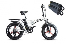 Ceaya vélo Ceaya 20'' pneus Vélo électrique, Moteur 500 W, Batterie au Lithium 48V 15Ah (Blanc（Double Batterie）)