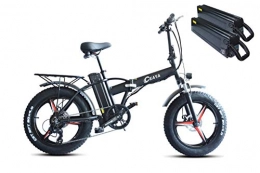Ceaya vélo Ceaya 20'' pneus Vélo électrique, Moteur 500 W, Batterie au Lithium 48V 15Ah (Noir（Double Batterie）)