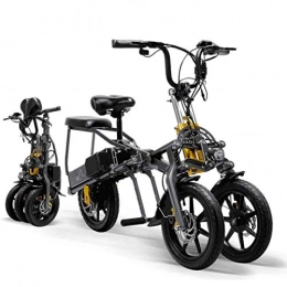 CHA vélo CHA Pliant Vélo électrique 2 Batteries 350W VTT 1 Second Haut de Gamme Pliable Tricycle pour Femme / Homme, 48V