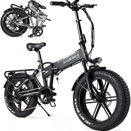 CHEIRS Vélos électriques CHEIRS Vélo de Montagne électrique Pliant 48V10AH Batterie, 500W Vélo Électrique Pliable 20 Pouces, Ceinture Mudplate Avant et arrière Large mudpalte, Black