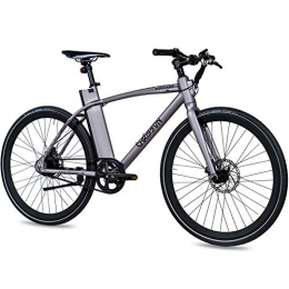 CHRISSON vélo CHRISSON Vélo électrique 28 pouces eOCTANT gris mat - Vélo de ville électrique avec roue arrière Aikema - Moteur moyeu 250 W, 36 V, 40 Nm - Vélo électrique pratique pour homme et femme