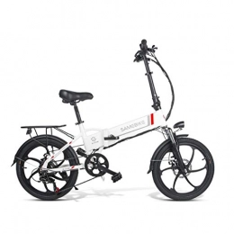 CIOLER Vélos électriques CIOLER Vélo électrique Pliant 20 Pouces E-Bike, E-Mountain Amovible Batteries Lithium-ION 350W 48V 8Ah, résistance aux Chocs élevée et Changement de Vitesse à 7 Vitesses (5227-Blanc)