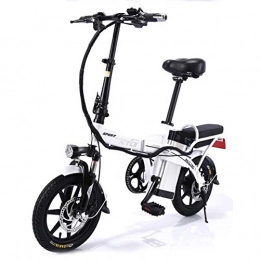 CJCJ-LOVE vélo CJCJ-LOVE Vélos Électriques Vélo Pliant, 14 Pouces Adulte / Enfant Vélo Électrique, 48V / 350W / 12Ah Haute Configuration E-Bike, Blanc