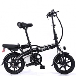 CJCJ-LOVE Vélos électriques CJCJ-LOVE Vélos Électriques Vélo Pliant, 14 Pouces Adulte / Enfant Vélo Électrique, 48V / 350W / 12Ah Haute Configuration E-Bike, Noir