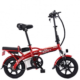 CJCJ-LOVE Vélos électriques CJCJ-LOVE Vélos Électriques Vélo Pliant, 14 Pouces Adulte / Enfant Vélo Électrique, 48V / 350W / 12Ah Haute Configuration E-Bike, Rouge