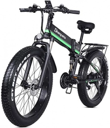 Clothes vélo Commuter City Road Bike, 1000W Fat Tire Vélos électriques pliants for adultes, suspension avant, double Freins à disque, 48V Snow Beach Commute vélo électrique batterie au lithium, Shimano 21 vitesses