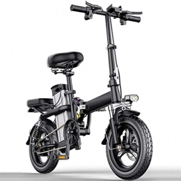 COUYY Vélos électriques COUYY Vélos électriques 14 Pouces Portable Trois Pliant Haute Vitesse brushless Riding Modes avec Amovible 48V Lithium-ION, Noir, 90to120KM