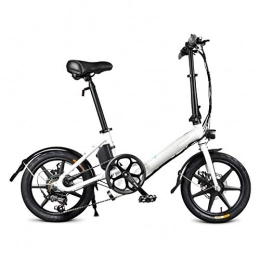 CrazyFly Vélos électriques Crazyfly D3S Vélo Électrique Pliant, Jusqu'à 25km / h, Vitesse Réglable 16" E-Bike, VTT Pliant 36V 250W Batterie Lithium Rechargeable, Adulte Unisexe, Alliage d'aluminium léger, Blanc