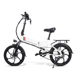 CrazyFly vélo Crazyfly SAMEBIKE 20 Pouces Vélo électrique Blanc - vélo Pliant 35 km / h 48V 350W 10.4AH 7 à Vitesse Variable(Arriver dans 3-7 Jours)