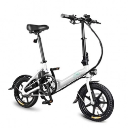 Crazywind Vélos électriques Crazywind Unisexe lectrique Vlo Pliant Pliable Bicyclette Double Frein Disque Portable pour Cyclisme - Blanc