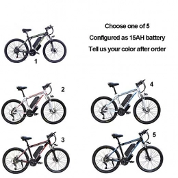 CXY-JOEL Vélos électriques CXY-JOEL Vélos Électriques Pour Adultes, 360W En Alliage D'Aluminium Ebike Vélo Amovible 48V / 10Ah Batterie Au Lithium-Ion Vtt / Trajet Domicile-Travail Ebike, Blanc Rouge, 15Ah