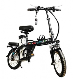 CYGGL Vélos électriques CYGGL EBike léger et Pliant en Aluminium avec pédales, Power Assist et Batterie au Lithium-ION de 48 V; Vélo électrique avec Roues de 14 Pouces et Moteur de moyeu 250W