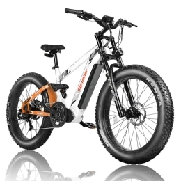 Cyrusher Vélos électriques Cyrusher Vélos électriques, Ranger EBIKE Tout Terrain de 26 Pouces avec Pneu 4.0 Fat et Batterie 52V 20Ah, VTT Électrique E-Bike (Blanc)