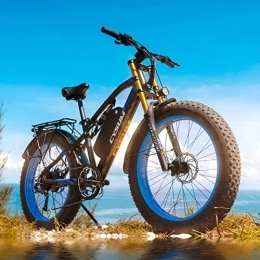 cysum vélo Cysum CM900 Vélos électriques pour Hommes Femmes, 48V 17Ah Fat Bike électrique 26 Pouces Mountain Ebike (Bleu)