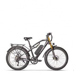 cysum Vélos électriques cysum M900 Vélos électriques pour Hommes, vélos électriques Fat Tire 26 Pouces, vélos de Montagne avec Batterie Li-Removable 48V 17Ah e-Bike, (Noir et Blanc)