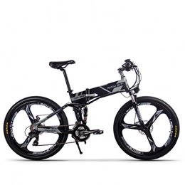 cysum vélo cysum vélo électrique RT860 36V 12.8A Batterie au Lithium vélo Pliant VTT 17 * 26 Pouces vélo électrique Intelligent (Gris-Noir)