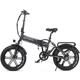 DDCHH vélo DDCHH Vélo électrique Pliant XWXL09 20 Pouces, Vélo de Montagne électrique Jusqu'à 25km / h, 500W / 48V 10AH Batterie Lithium Rechargeable, Plage Neige Vélo Ebike, Black