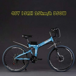 DEPTH vélo DEPTH Vlo de Montagne lectrique 48V 15AH avec Batterie Lithium-ION Amovible de Grande capacit Vlo lectrique 21 Vitesses et Trois Modes de Travail 350W E-Bike, Bleu, 26