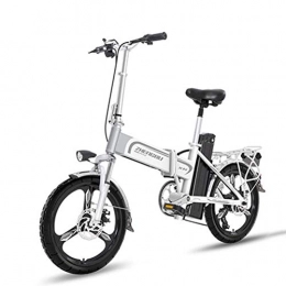 DLC vélo DLC Vélo Électrique Léger Pliant 16 Pouces Roues Ebike Portable Avec Pédale 400W Assistance Électrique Vélo Électrique En Aluminium Vitesse Maximale Jusqu'À 25 Mph, Blanc-150To330Km, Blanc