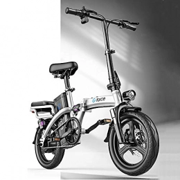 DODOBD vélo DODOBD Vélos électriques 14 Pouces 400W Vélo électrique Pliant Vélo électrique 48V Batterie Amovible Ebike pour La Régénération de Puissance des Adultes avec Ailes
