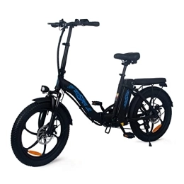 E-RIDES vélo E-RIDES Onesport Vélo Électrique Pliable 20", VTT Électrique Homme Femme, E-Bike Pliant Full Terrain Pneus gonflables, 36V / 10Ah 7 Vitesses 35KM Batterie Amovible (BK6, Noir)
