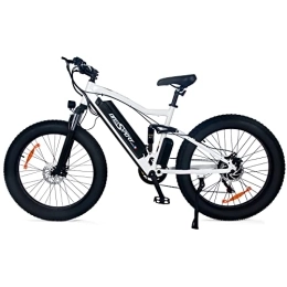 E-RIDES Vélos électriques E-RIDES Onesport Vélo Électrique Pliable 26", VTT Électrique Homme Femme, E-Bike Pliant Full Terrain Pneus gonflables, 48V / 10Ah 7 Vitesses 40KM Batterie Amovible (ONES1, Blanc)