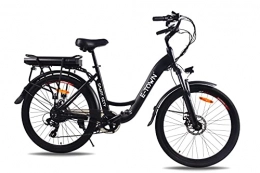 E-Town vélo E-Town Smart City Vélo à Assistance électrique Adulte Unisexe, Noir