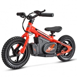 MIO TECK vélo Electric Balance Bike MIO TECK | Vélo électrique pour enfants, 12 pouces, 3-5 ans, 2 vitesses 8-16 Km / h, 24 V 100 W Brush Motor (rouge)
