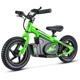 MIO TECK Vélos électriques Electric Balance Bike MIO TECK | Vélo électrique pour enfants, 12 pouces, 3-5 ans, 2 Vitesses 8-16 Km / h, 24 V 100 W Brush Motor (vert fluo)