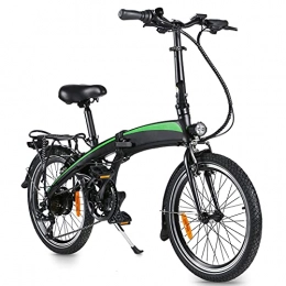 CM67 vélo Electric Bike Folding Frame, 250W 20 inch Commuter E-Bike Hidden 7.5AH Lithium-ION Battery Removable, Freins en Forme V / Jusqu'à 25 KM / H, Frein à Disque Avant et arrière, Adulte Unisexe