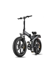 ENGWE Vélos électriques ENGWE X20 Vélo électrique pliable avec 20" x 4.0 Fat Tire Dual Batterie Amovible 48V14.4AH / 7.8AH Lange 120 km, 3 Triple Suspension Shimano 8 Vitesses All Terrain Ebike (Noir, X20)